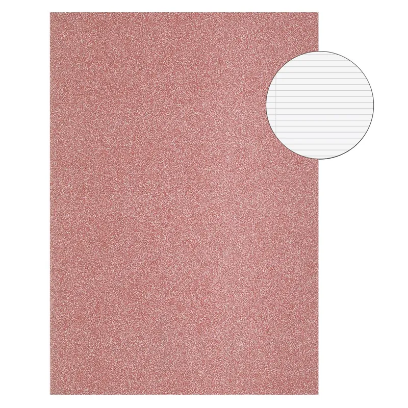 Caiet Dictando A5, Coperta Roz Aurie cu Glitter, 60 File