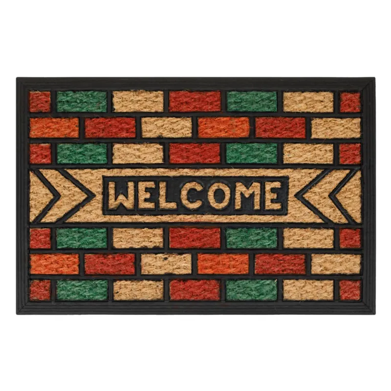 Covoras Intrare Multicolor cu Mesaj Welcome - Stil Mosaic