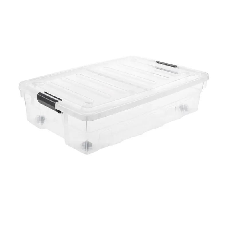 Cutie de depozitare din plastic transparent cu capac, 32L