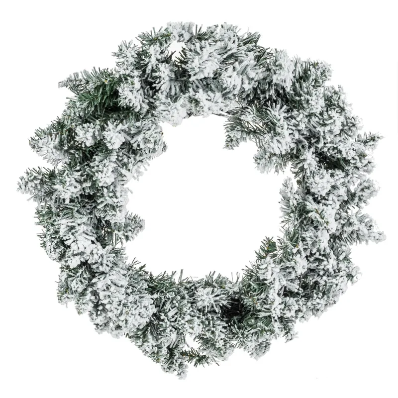 Coroană Decorativă de Crăciun cu Zăpadă Artificială, 120 Crenguțe