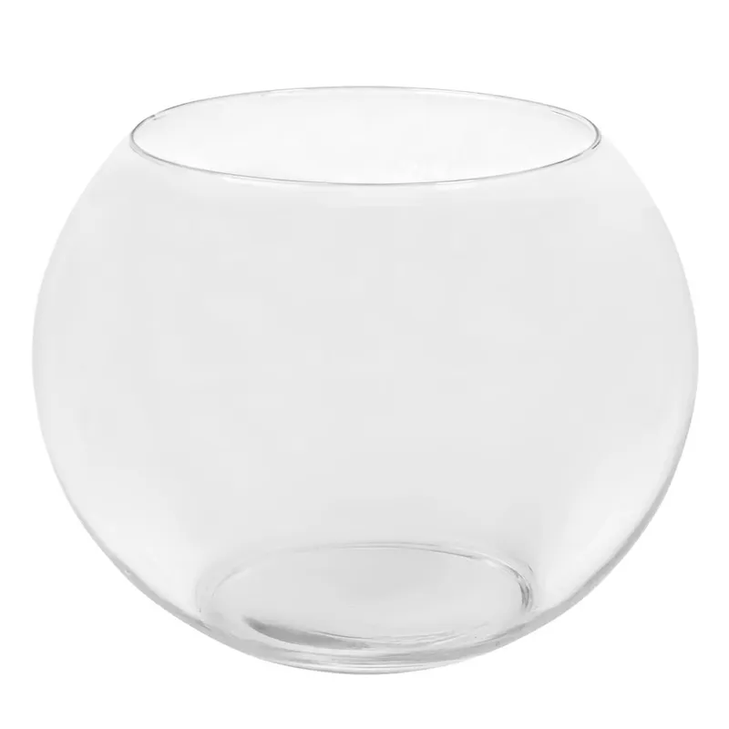 Vază Decorativă Rotundă din Sticlă Transparentă