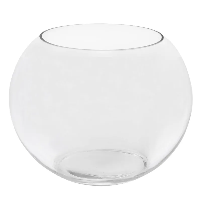 Vază decorativă transparentă rotundă sticlă diametru 20 cm