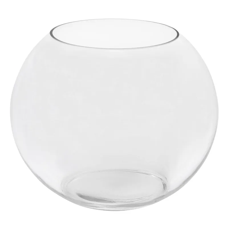 Vază Decorativă Rotundă Transparentă din Sticlă Diametru 25cm