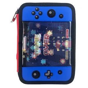 Penar Echipat Triplu cu Model Gaming, 15x21x7cm, Negru cu Detalii Rosii