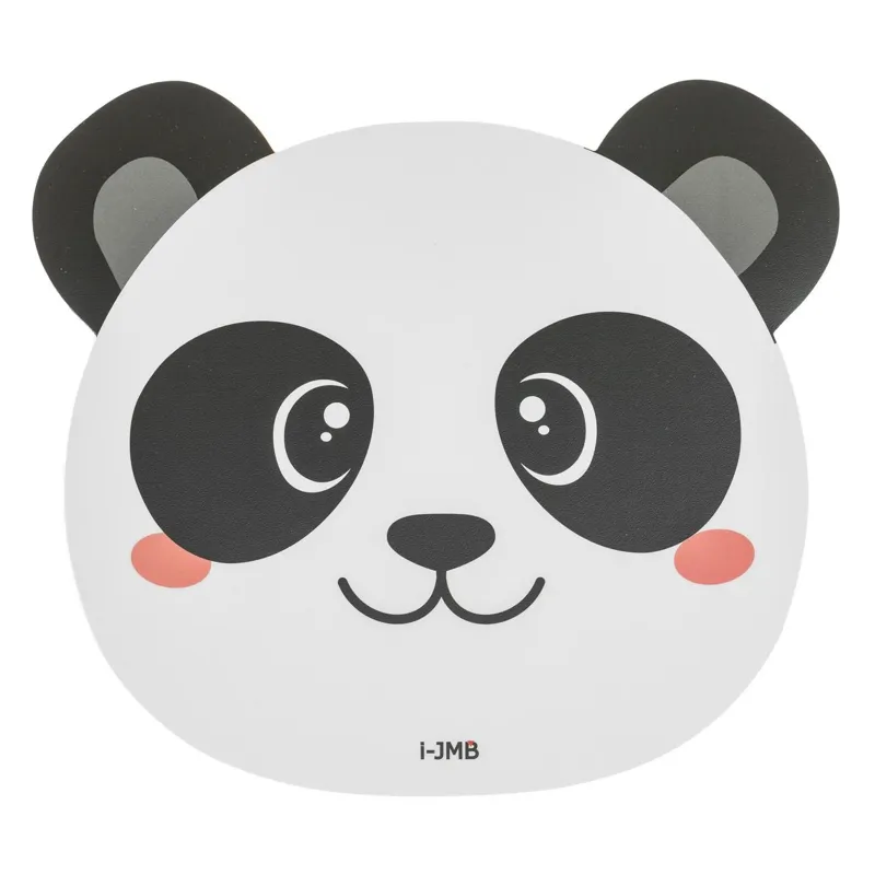 Mousepad cu design cap de panda, 20.5x23 cm, alb, antiderapant