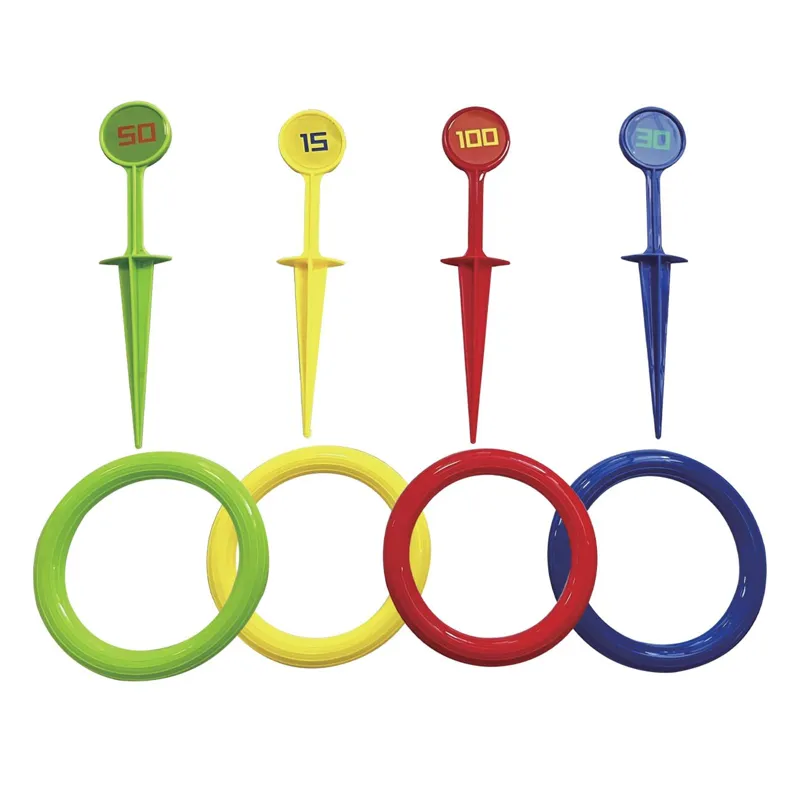 Joc de aruncat cu inele multicolor din plastic pentru copii