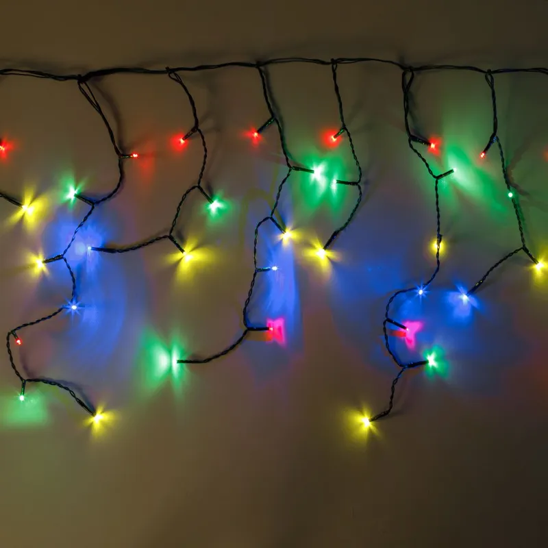 Instalație Lumini LED Perdea Multicolor, 200 Becuri, Decorare Exterioră