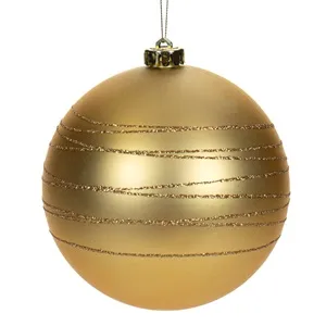 Glob de Craciun Aurie Mat cu Dungi Glitter – poza 2