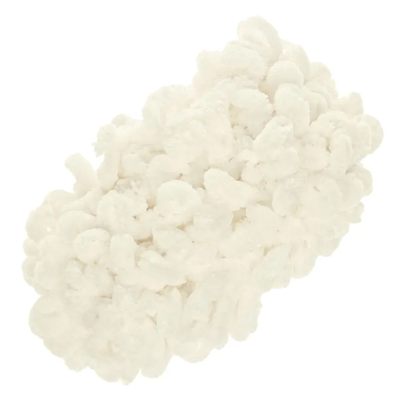 Fir de Tricotat Catifea Albă Fluffy Poliester 9m
