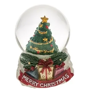 Glob Decorativ de Crăciun cu Brad și Mesaj \"Merry Christmas\"