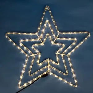 Stea Triplă cu Furtun Luminos LED pentru decorarea acasă