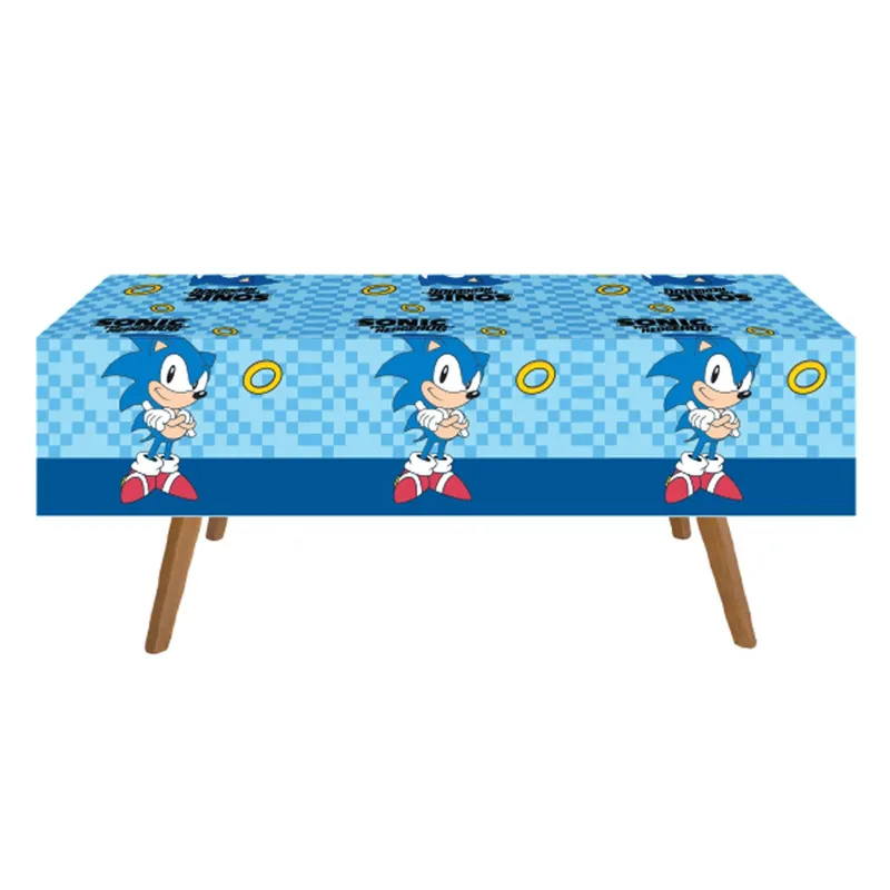 Fata de masă din plastic cu model Sonic pentru petrecere