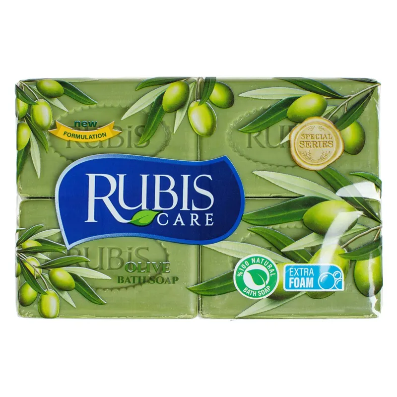 Săpun solid cu ulei de măsline, 4 bucăți, 125g, verde