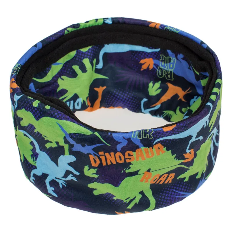 Fular Circular Din Dinozauri Negru Fleece pentru Băieți