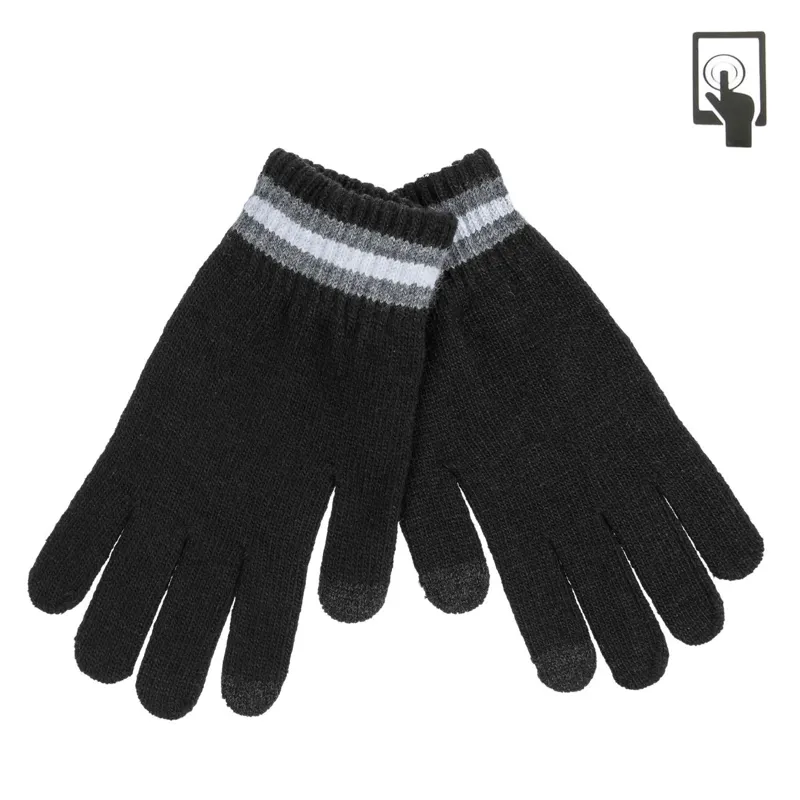 Manusi Tricotate Negre pentru Ecrane Tactile - Confort de Iarnă