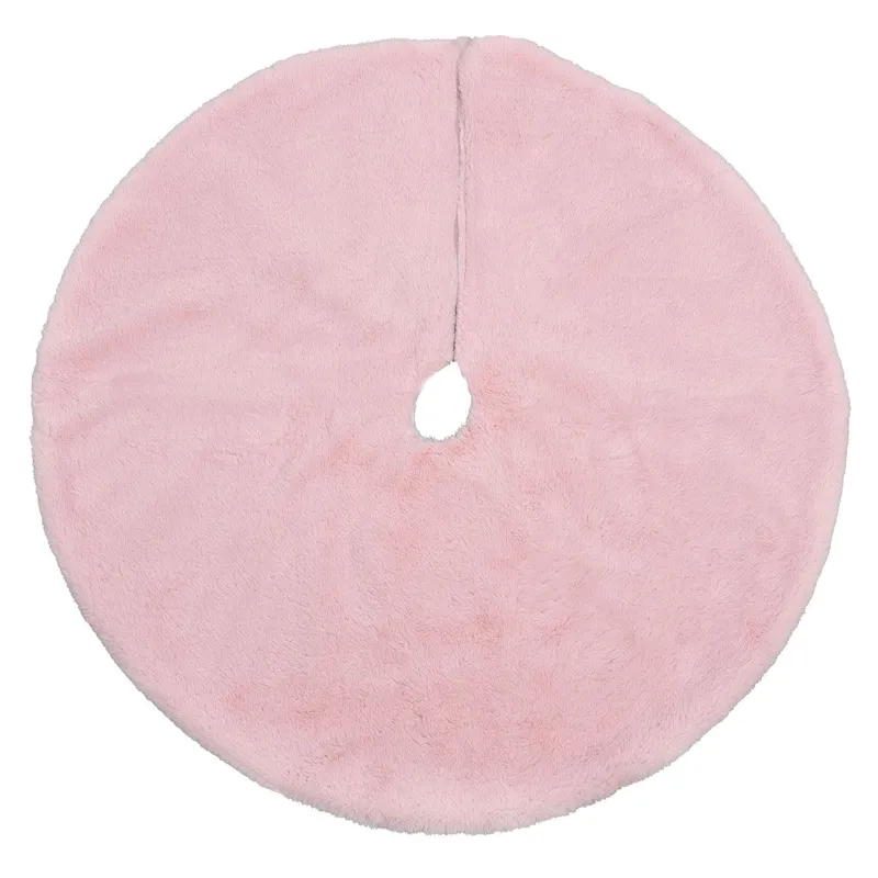 Fustă Decorativă Brad Crăciun Roz Blană Artificială Diametru 60cm