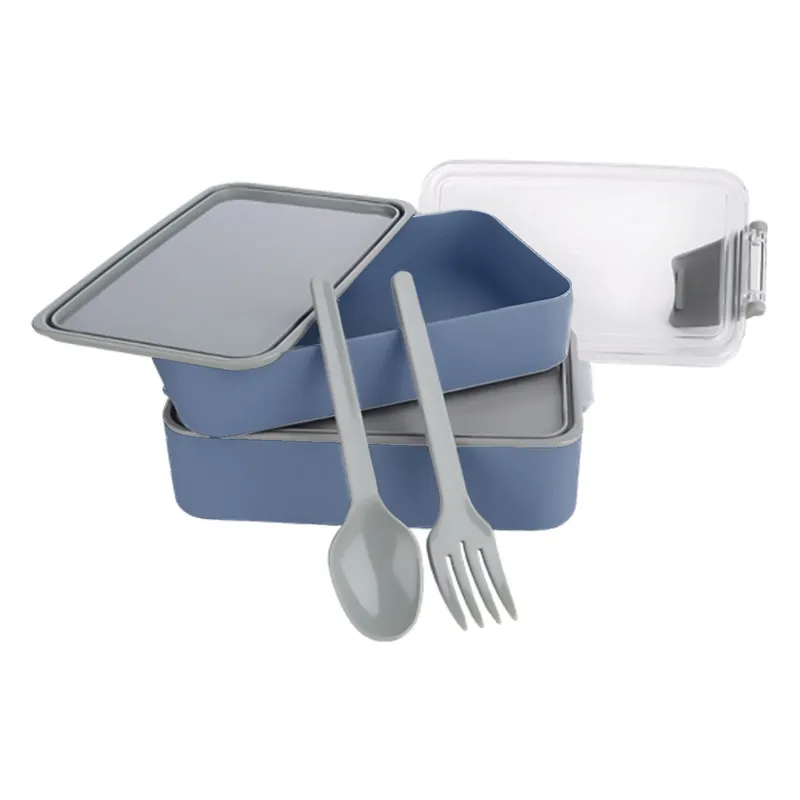 Set Caserole Alimente Plastic cu Furculiță și Lingură