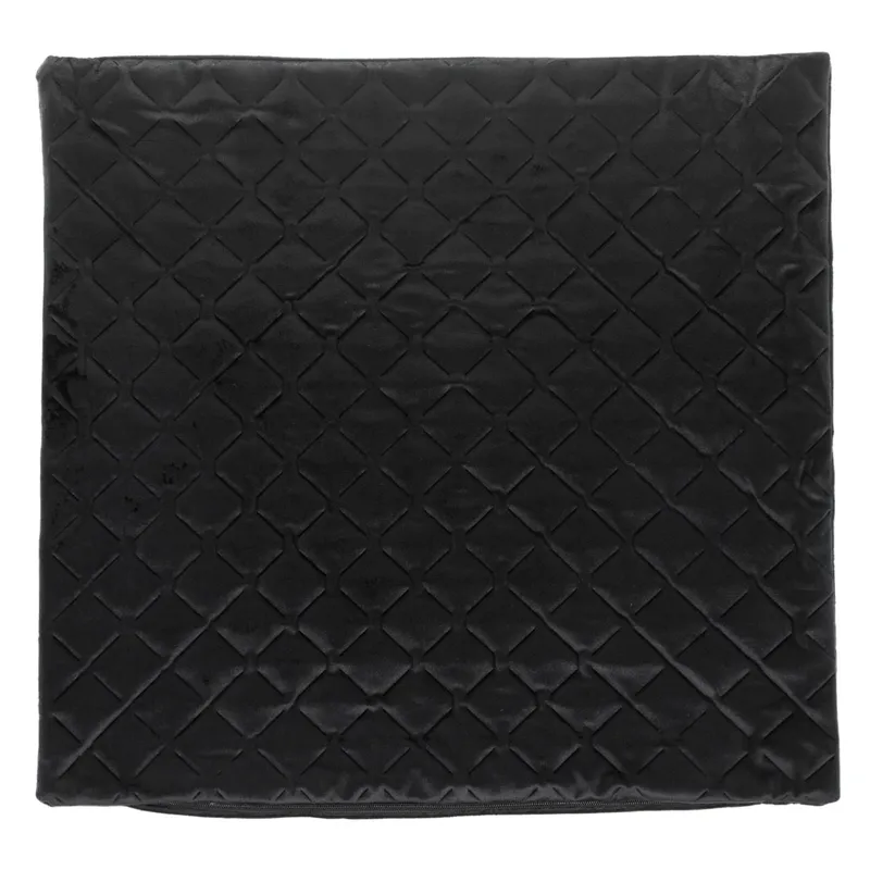 Fată de pernă decorativă de iarnă, Velvet neagră, Model romburi, 45x43 cm