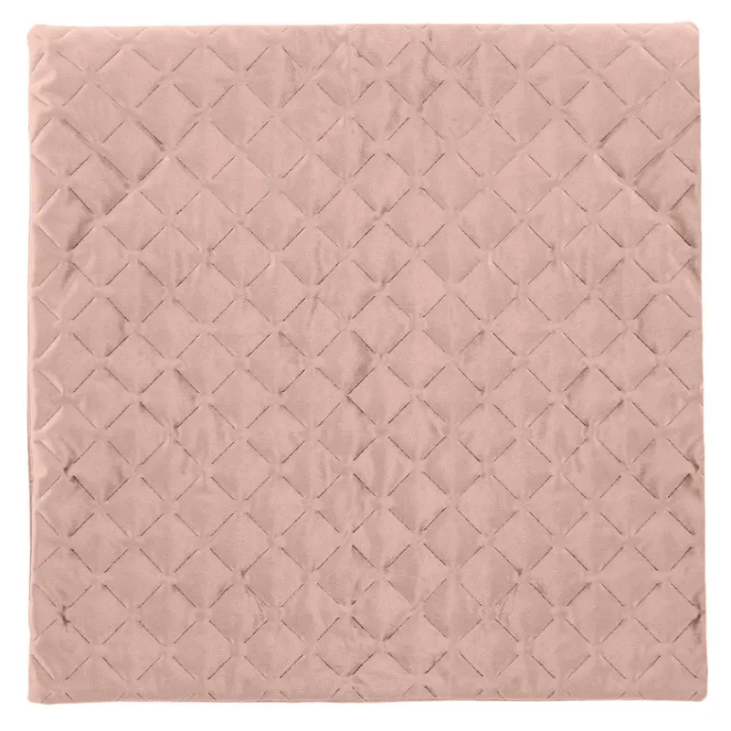 Fată de pernă decorativă velvet, Powder Pink, model romburi, 45x43 cm