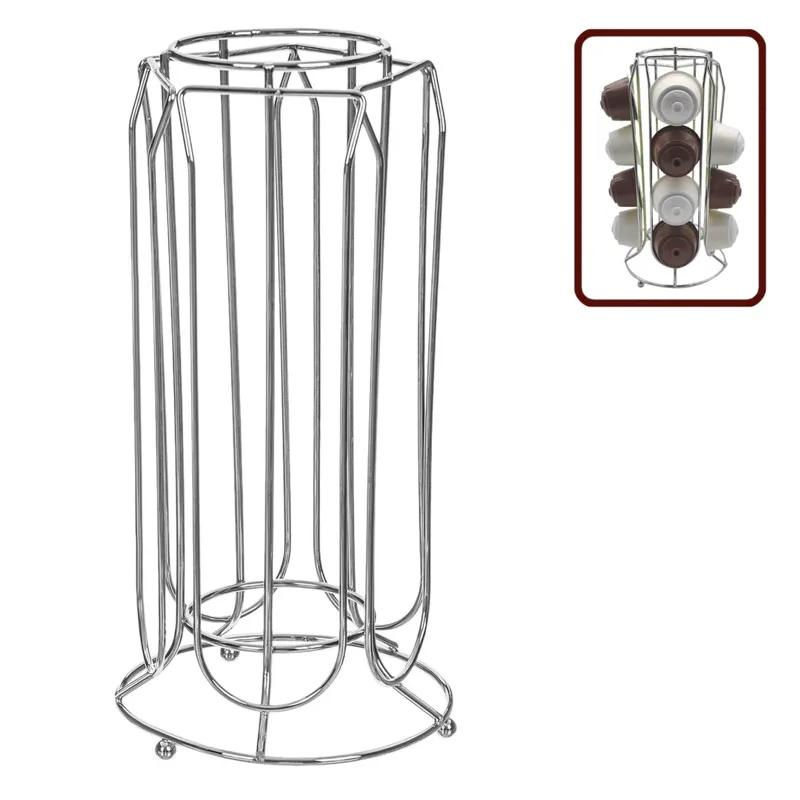 Suport Metalic Cilindric pentru 20 Capsule de Cafea Mari