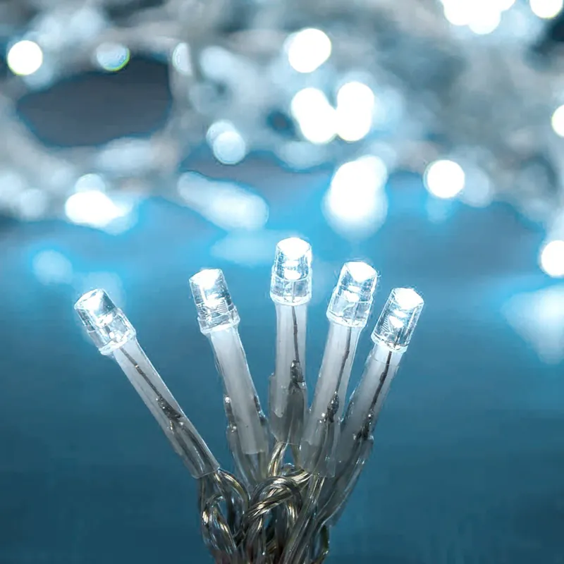Instalație Lumini LED 60 Becuri Alb Rece 5.9m cu Baterii