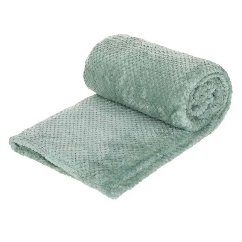 Patura Catifelata Dubla Verde Menta pentru căldură și confort maxim