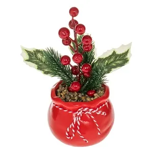 Ghiveci decorativi ceramici cu crengute și pin pentru ferestre