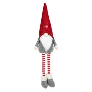 Figurina Decorativa Gnome Craciun Caciula Rosie Tricotata