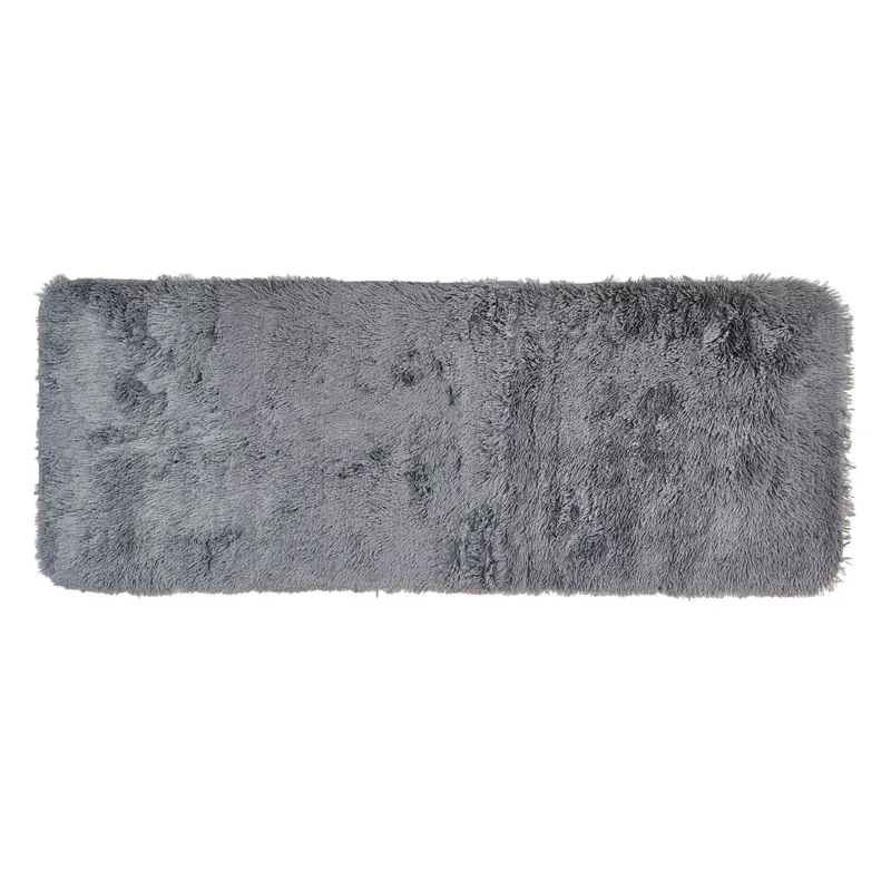 Covoras Decorativ Shaggy din Imitatie de Blana, Gri, 160x60cm, Antiderapant