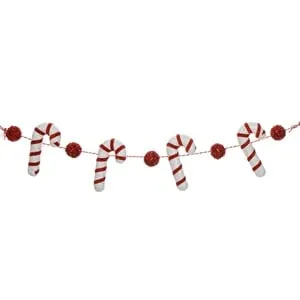 Ghirlandă decorativă de Crăciun cu bile din spumă și bastonase, 70 cm