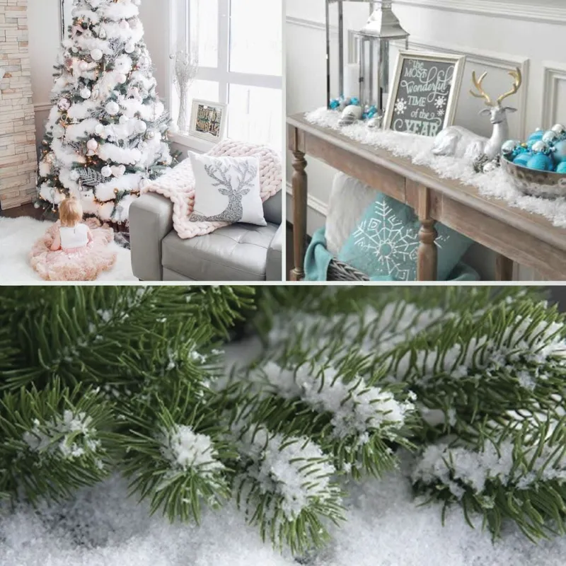 Zăpadă Artificială Decorativă de Crăciun Albă pentru Decorațiuni