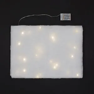 Tesatură decorativă de Crăciun albă cu LED pentru decorațiuni festive