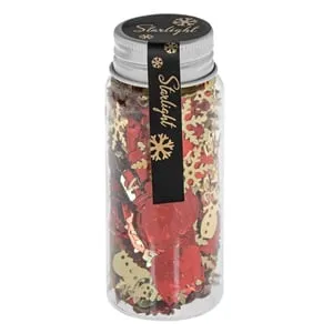 Confetti Decorativ pentru Masa de Crăciun cu Fulgi Rosii și Aurii, Oameni de Zap – poza 3