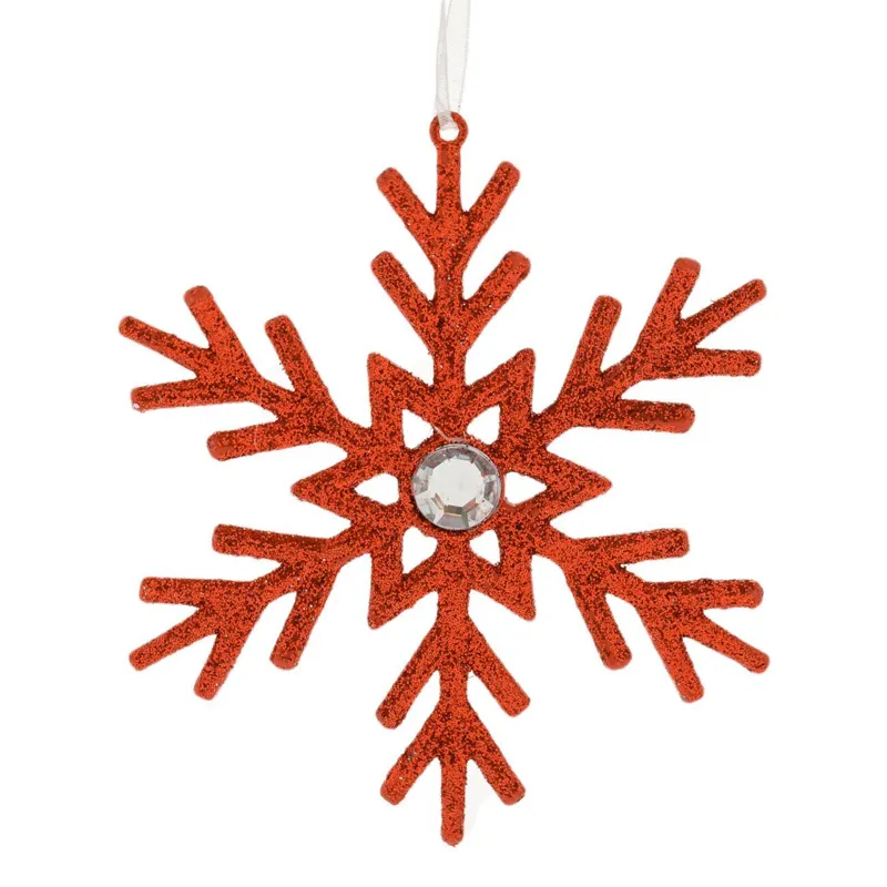 Ornament de Crăciun Fulg cu Glitter și Strass pentru Brad