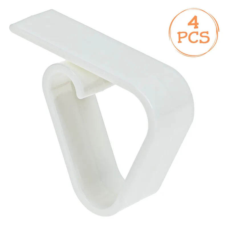Cleme din plastic pentru fixarea față de masă, set 4 bucăți, albe