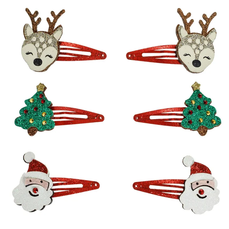Set Clame Crăciun Reindeer Moș Crăciun Brad Roșu pentru Decorațiuni Festive