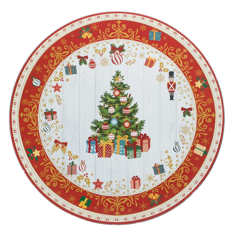 Platou Decorativ de Crăciun Brad Cadouri Plastic 40cm Multicolor