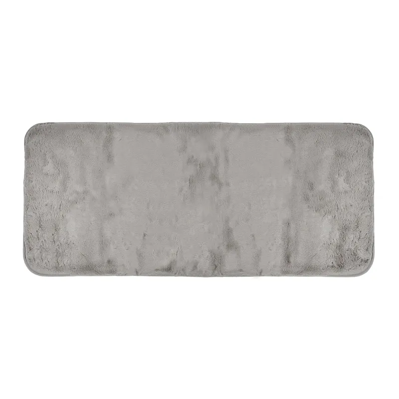Covoras Decorativ de Iarna din Imitatie de Blana, Taupe, 140x60cm