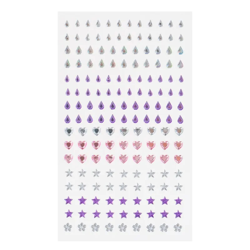 Strasuri Autocolante Forme Diverse Alb Roz Lila Decorare