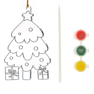 Set pentru pictarea și decorarea bradului de Crăciun cu acuarele