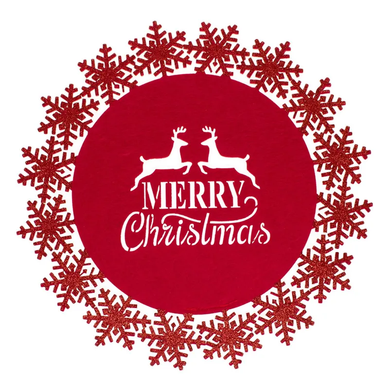 Suport farfurie decorativ Craciun cu mesaj Merry Christmas