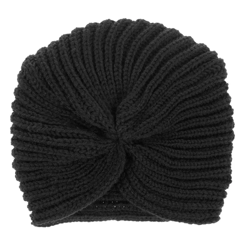 Turban Tricotat Negru Catifelat – Accesoriu de Iarnă Elegant
