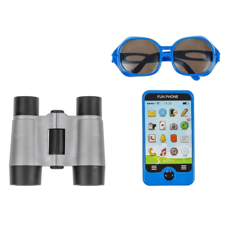 Set de Joaca cu Telefon Mobil, Ochelari si Binoclu, Albastru