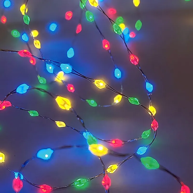 Instalație Lumini LED Multicolor cu 123 Becuri, Programabil și Baterii AA