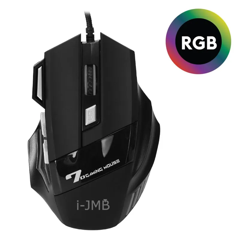 Mouse Gaming cu Fir, RGB, 3600 DPI, Negru