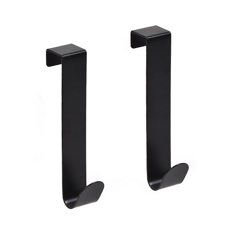 Carlige metalice negre pentru ușă și ușă de dulap, 2 buc, 2x12 cm