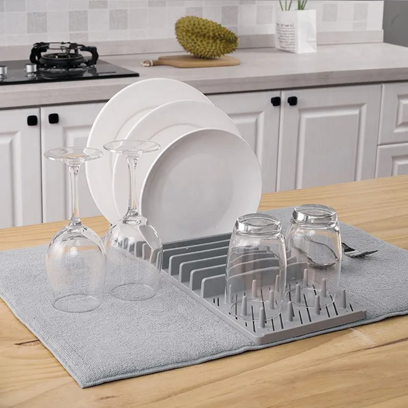 Uscător din Plastic cu Lavetă pentru Vase, 45x3.6x16.5cm – poza 8
