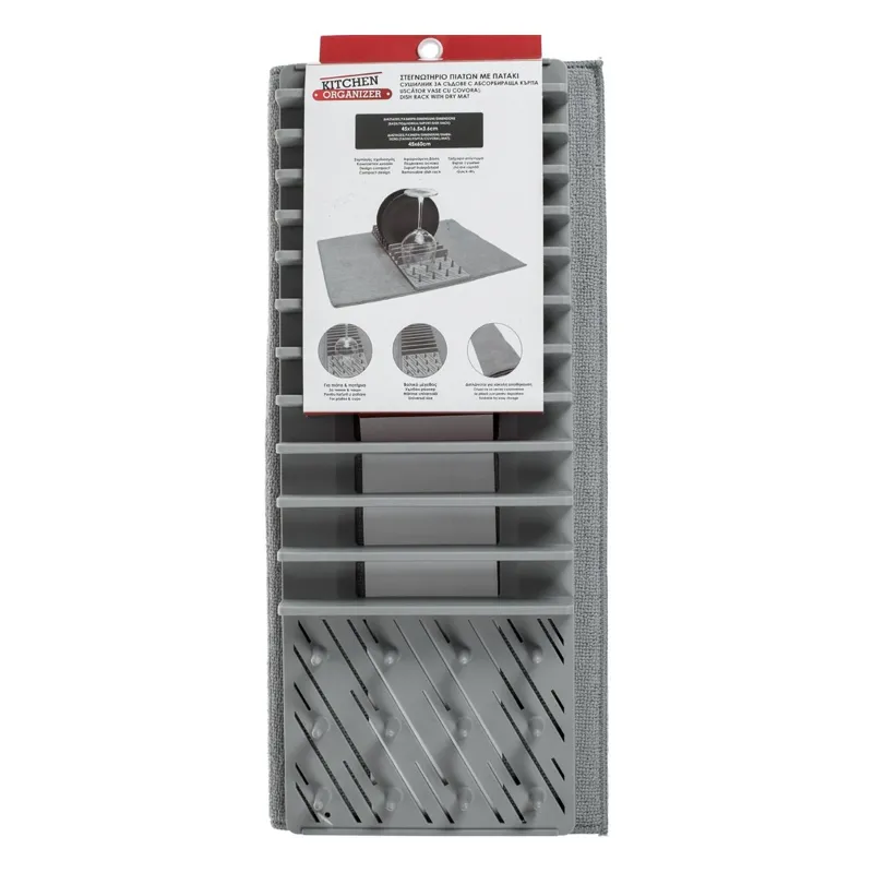 Uscător din Plastic cu Lavetă pentru Vase, 45x3.6x16.5cm – poza 10