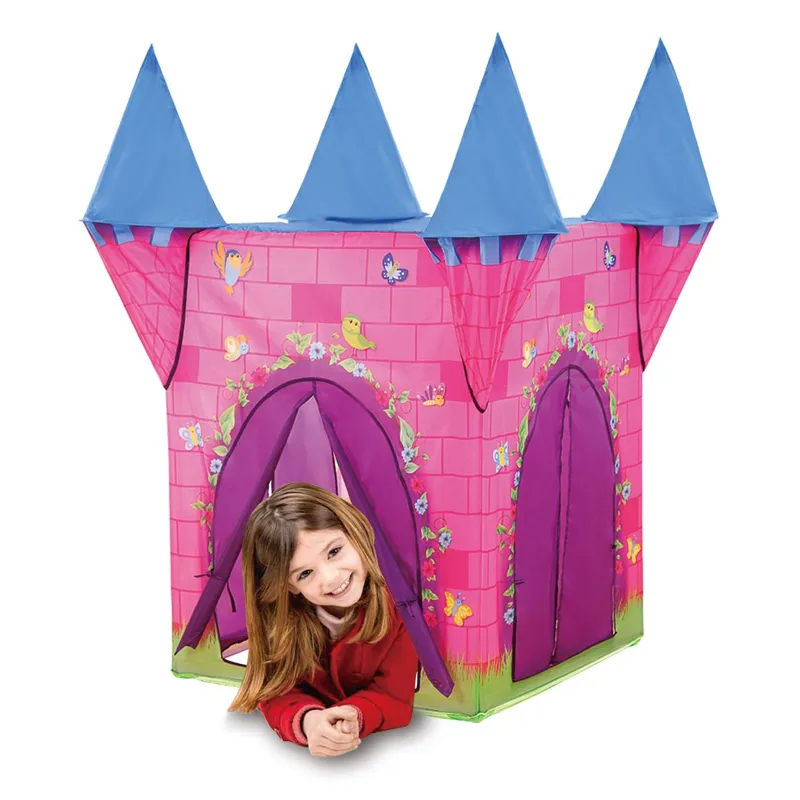 Cort pentru copii Castel Printesa, 110x110x132cm, Roz