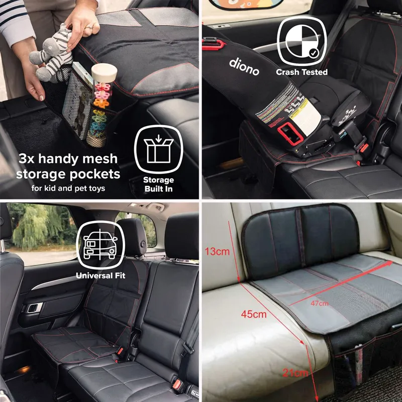Husă de protecție banchetă auto sub scaun pentru copii, 47x88 cm, neagră
